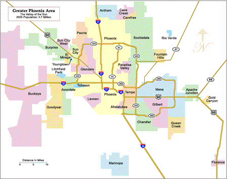 A map of the Greater Phoenix area